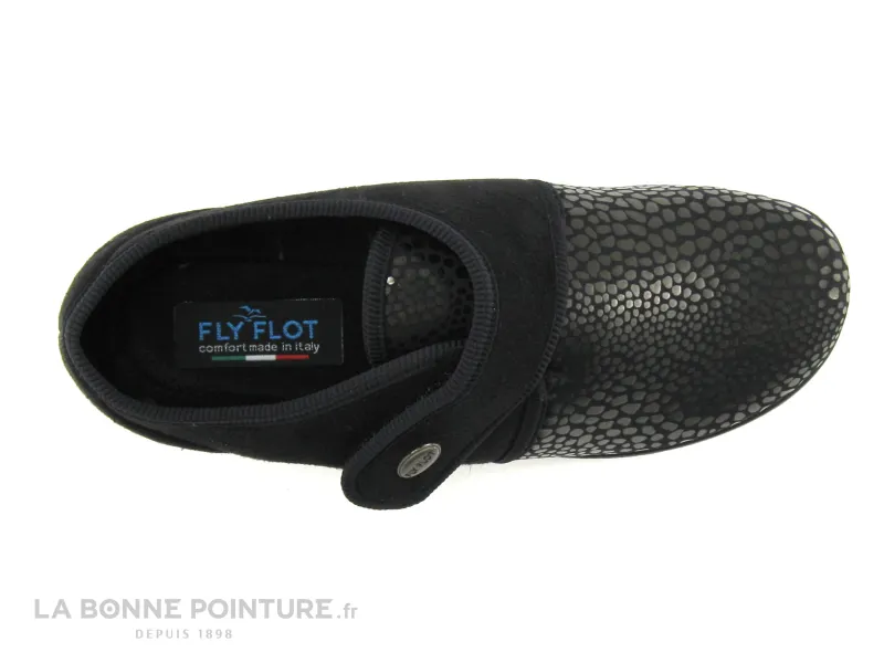 Achat chaussures Fly Flot Femme Pantoufle Chausson, vente Fly Flot Noir Velcro Chausson FALKINE