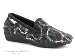 Achat chaussures La Maison de L'Espadrille Femme Pantoufle Chausson, vente Maison Espadrille 6946 Sans gene chevron noir ro