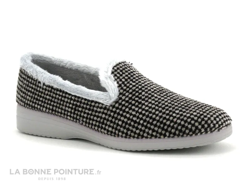 Achat chaussures Ouf ! Femme Pantoufle Chausson, vente Ouf MALEXIA Gris - Noir - Chausson souple Femme