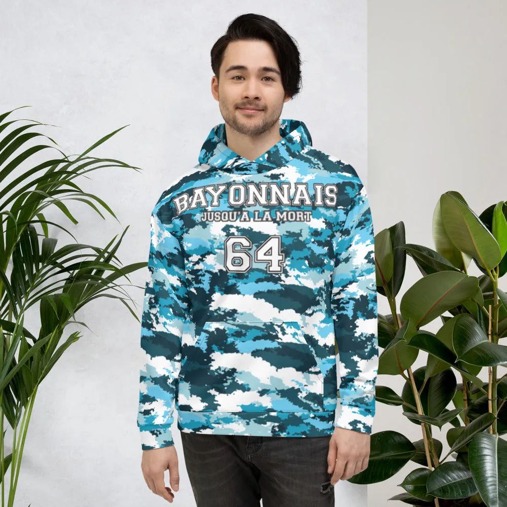 Bayonnais jusqu'à la mort - Sweat à capuche sublimation complète - Basque 64