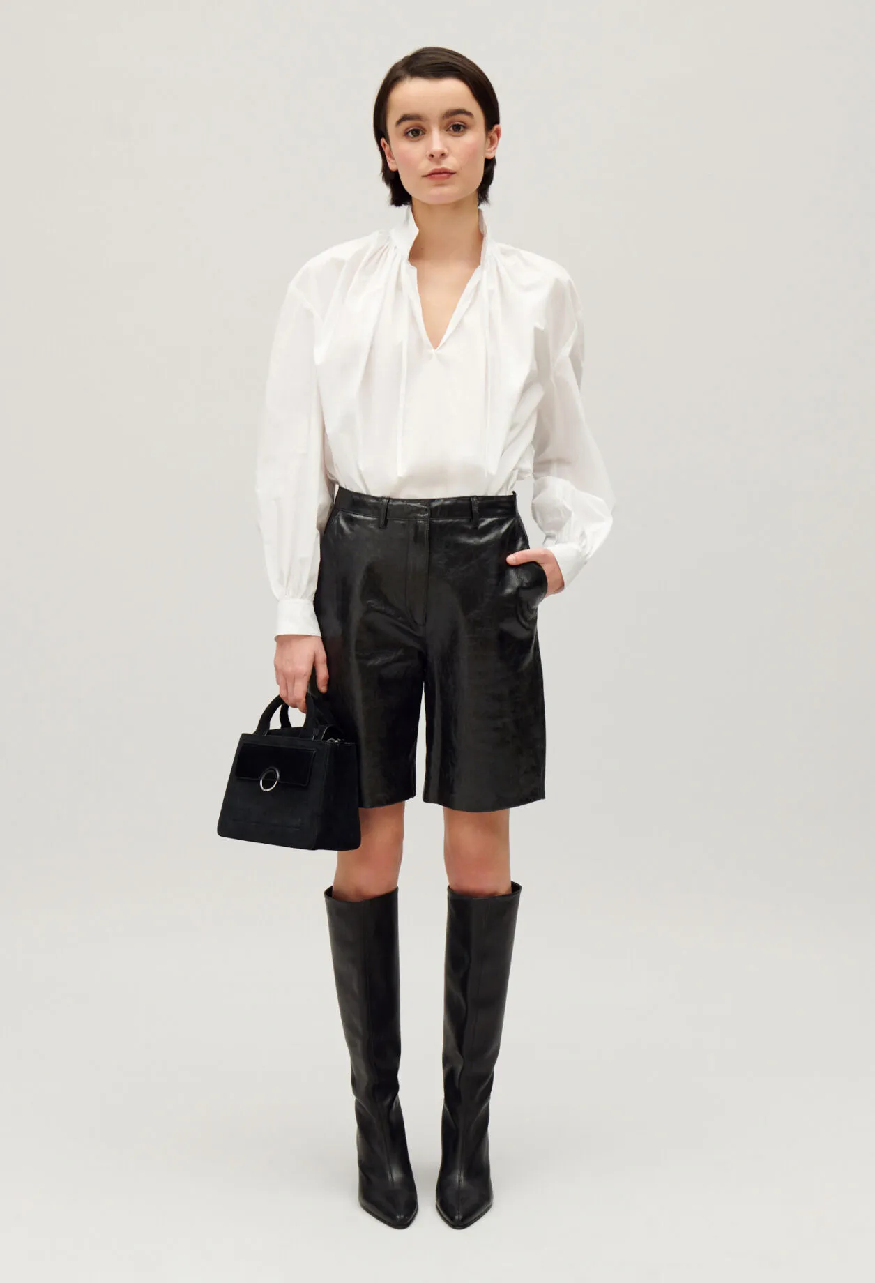 Bermuda cuir noir | Claudie FR