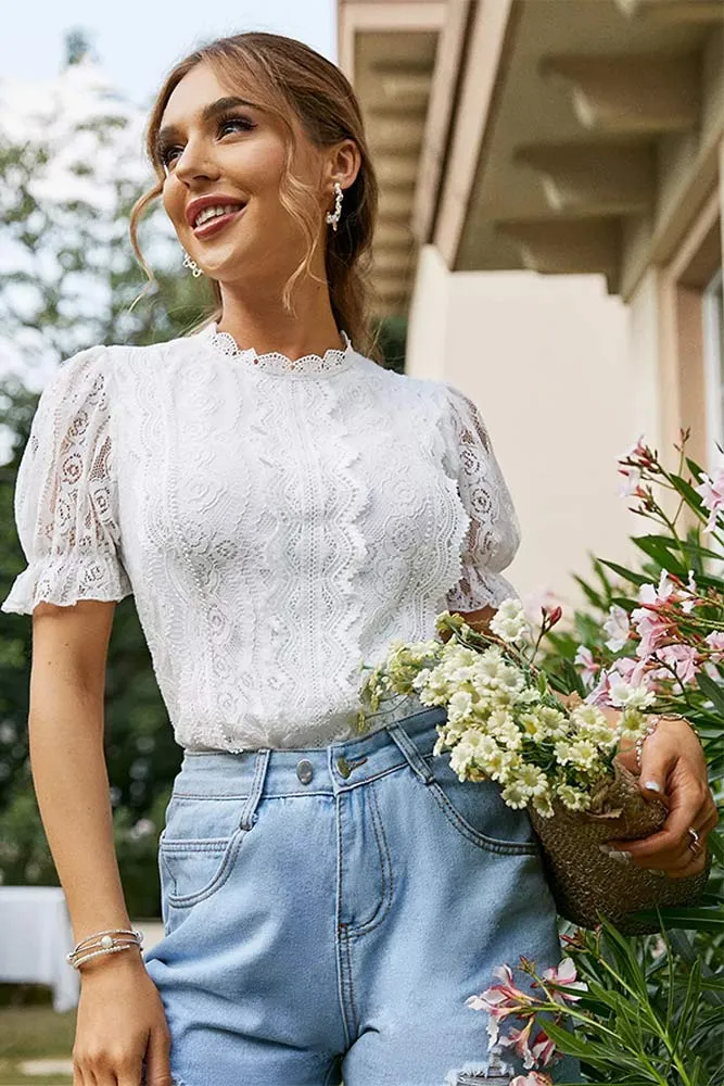 Blouse Dentelle Blanche Mariage