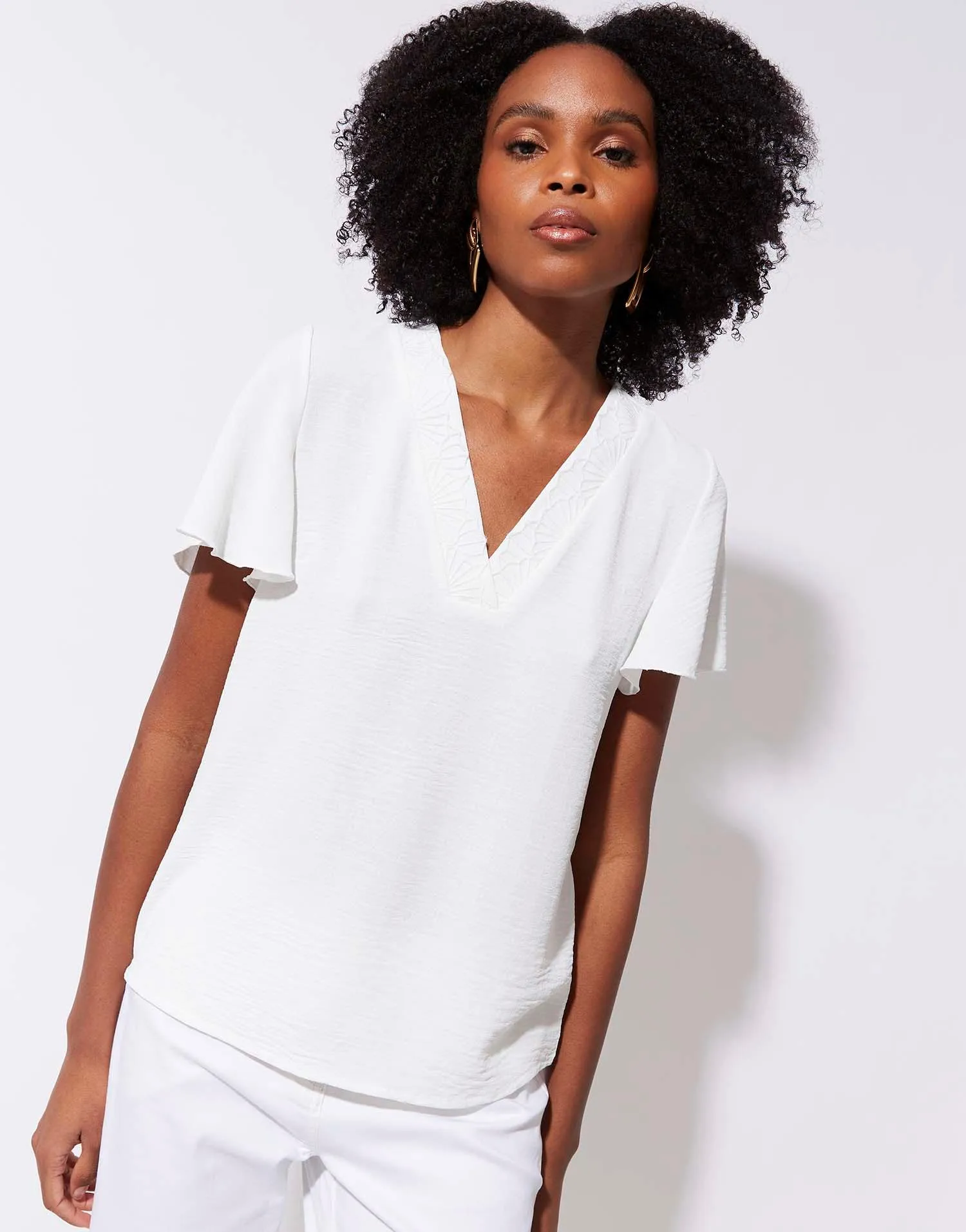 Blouse manches courtes unie