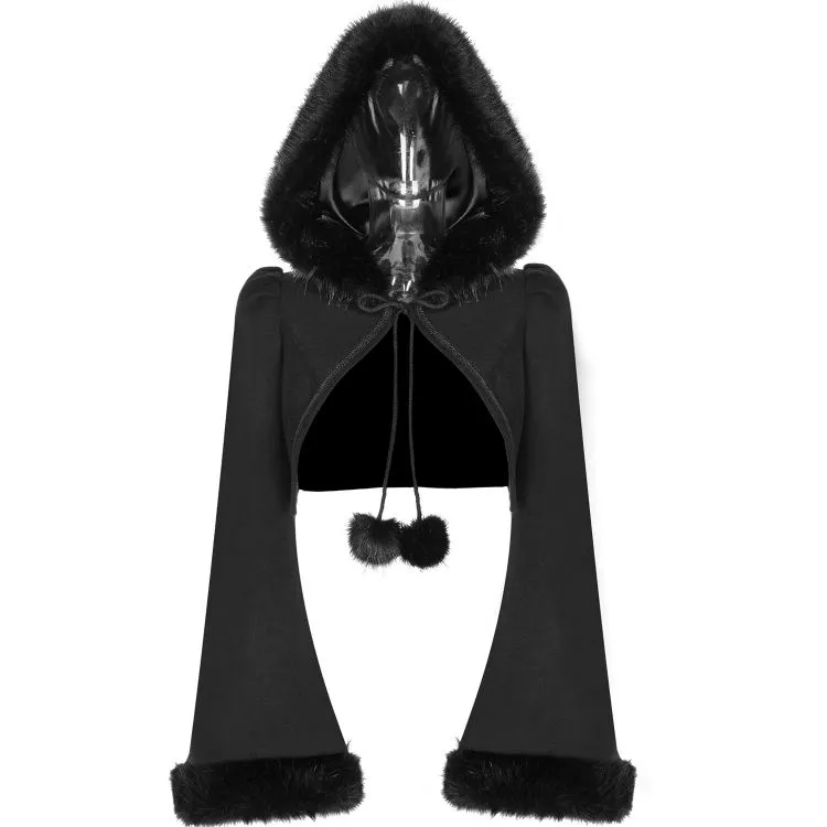 Boléro Gothic Lolita 'Melissa' Noir à Capuche