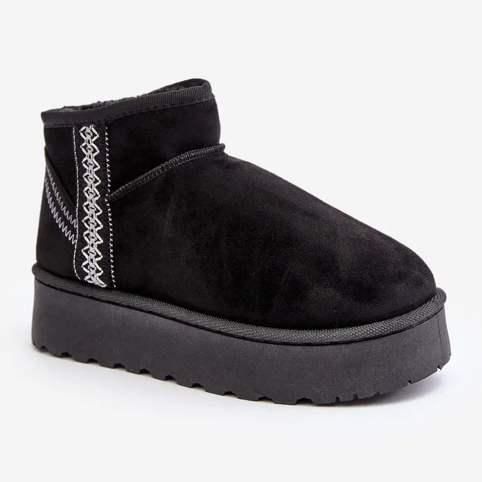 Bottes De Neige Isolées Pour Femmes Sur Plateforme Noir Lomessa le noir