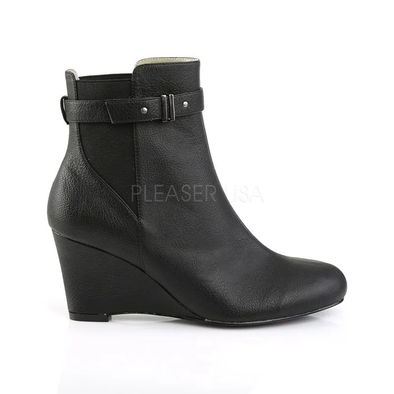 Bottines noires compensées