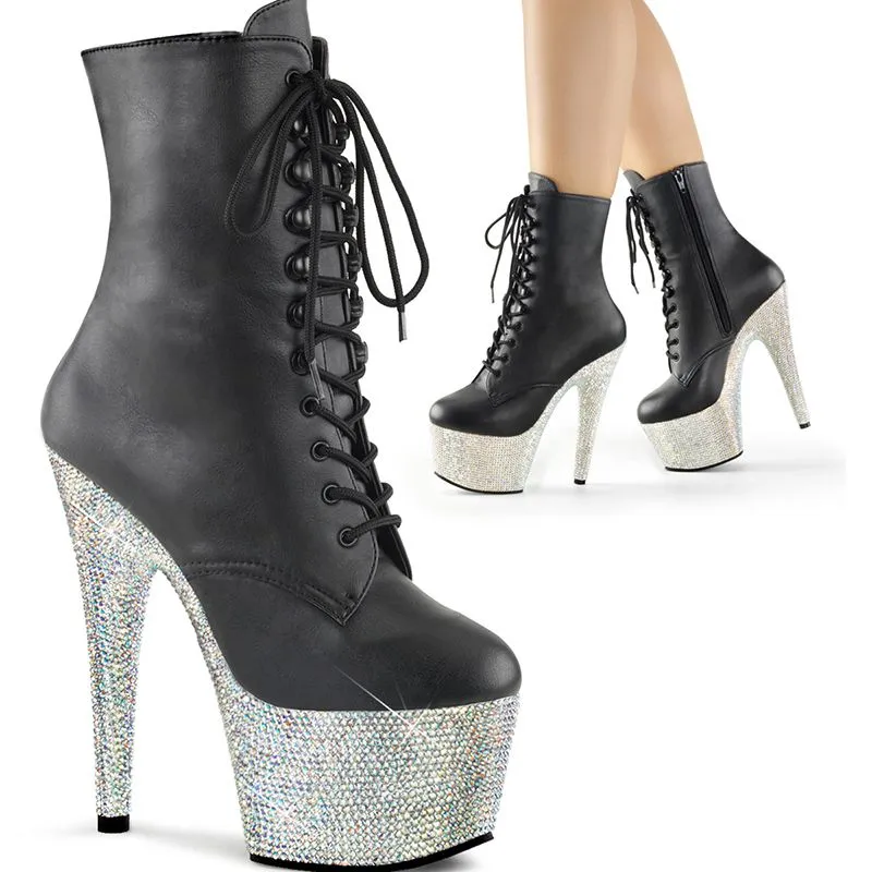 Bottines paillettes sur plateau