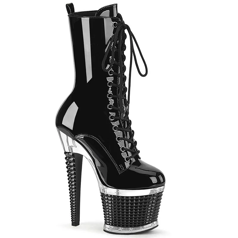 Bottines pole dance texture lacet