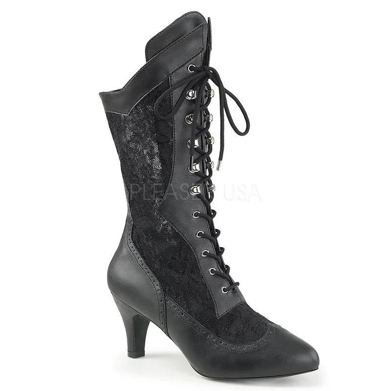 Bottines vintages dentelle noire