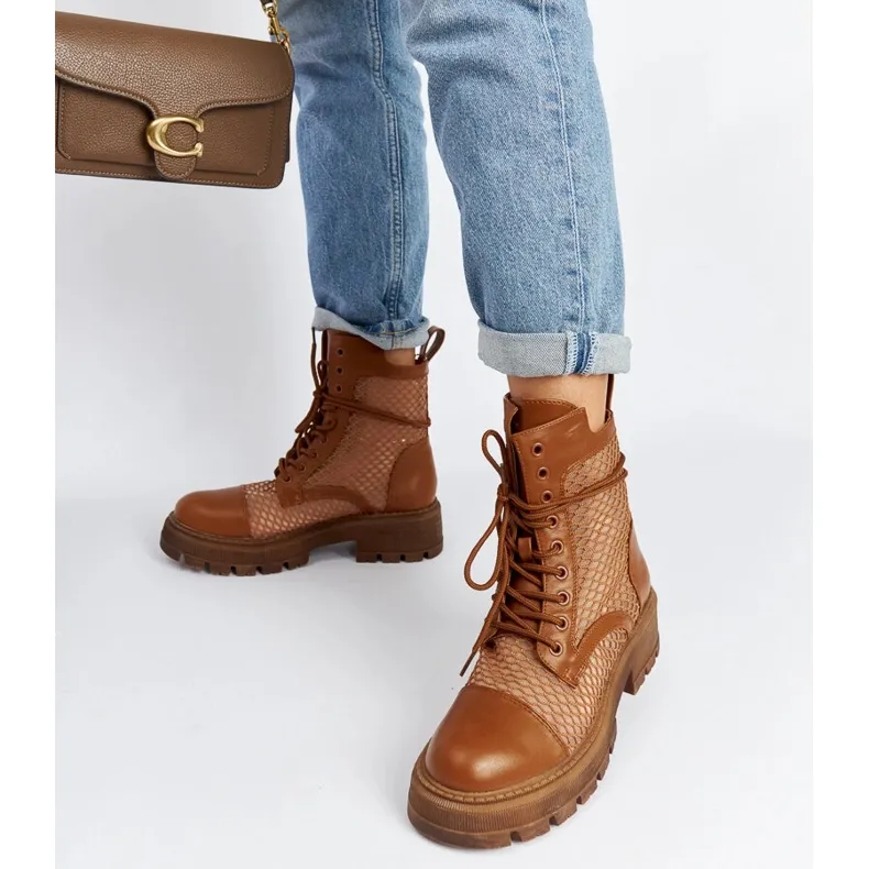 Bottines Waldeck marron transparentes brun