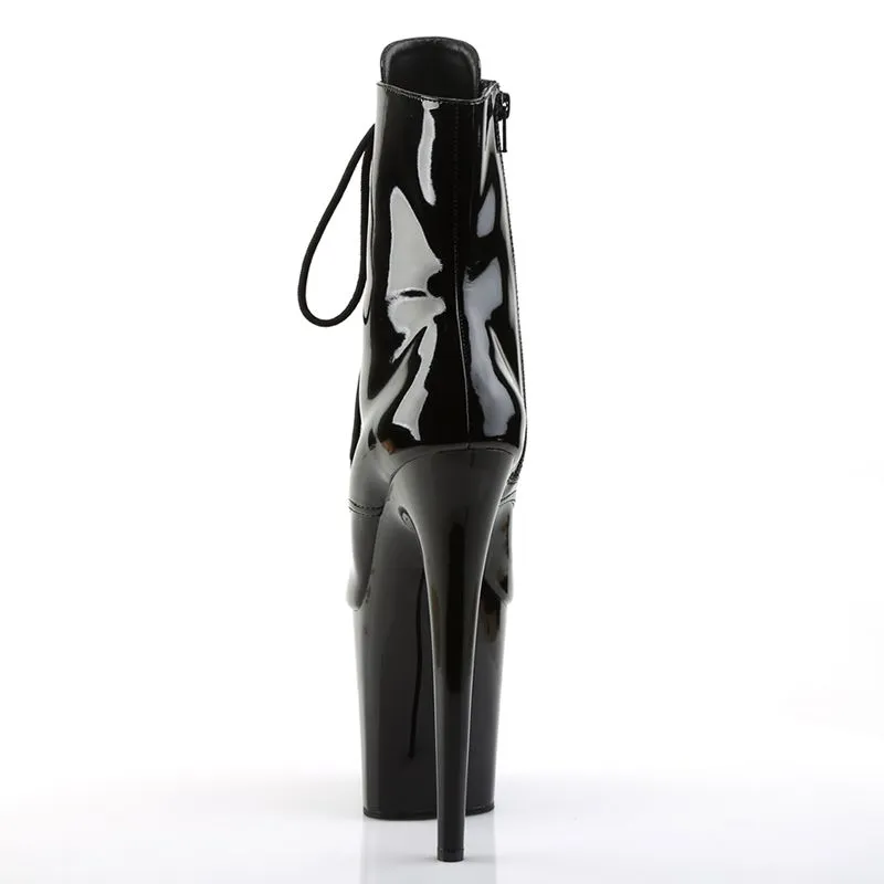 Bottines à laçet bout ouvert talon haut