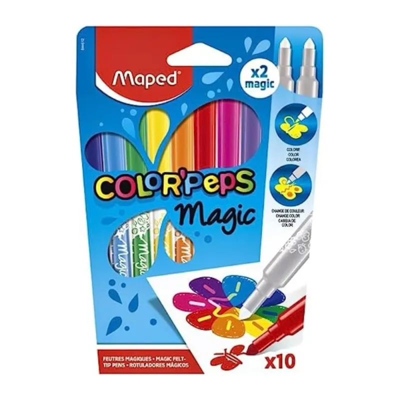 Boîte 10 feutres Color’peps Magic Maped - dessin et coloriage