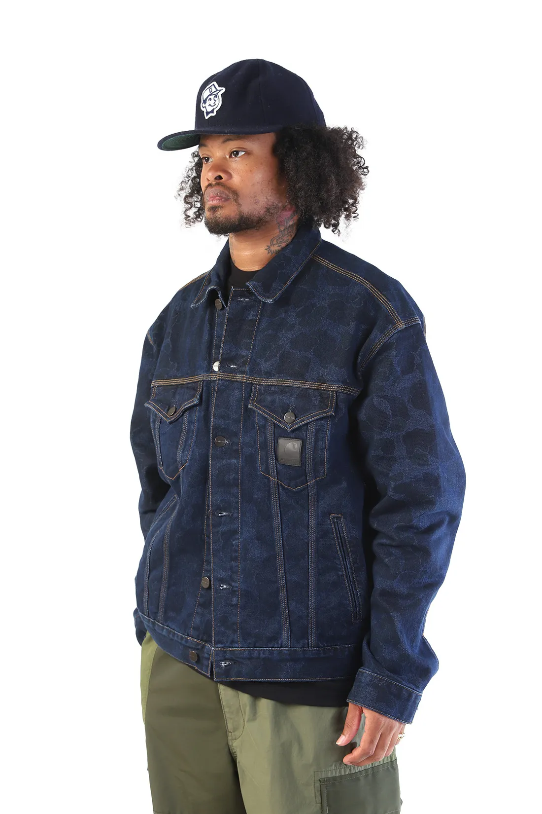 Carhartt wip Duck helston jacket camo duck Blue stone washed - ...