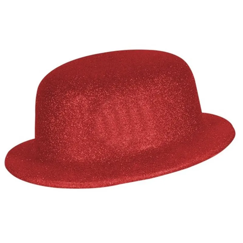 Chapeau melon à paillettes en PVC