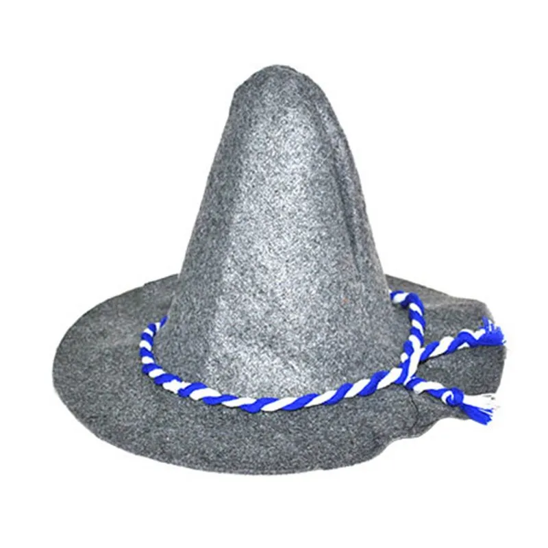Chapeau tyrolien pointu gris bleu