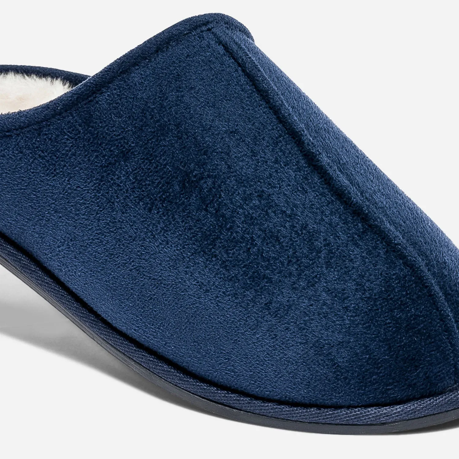 Chausson-mule marine fourré - Chaussons Pantoufle | ERAM