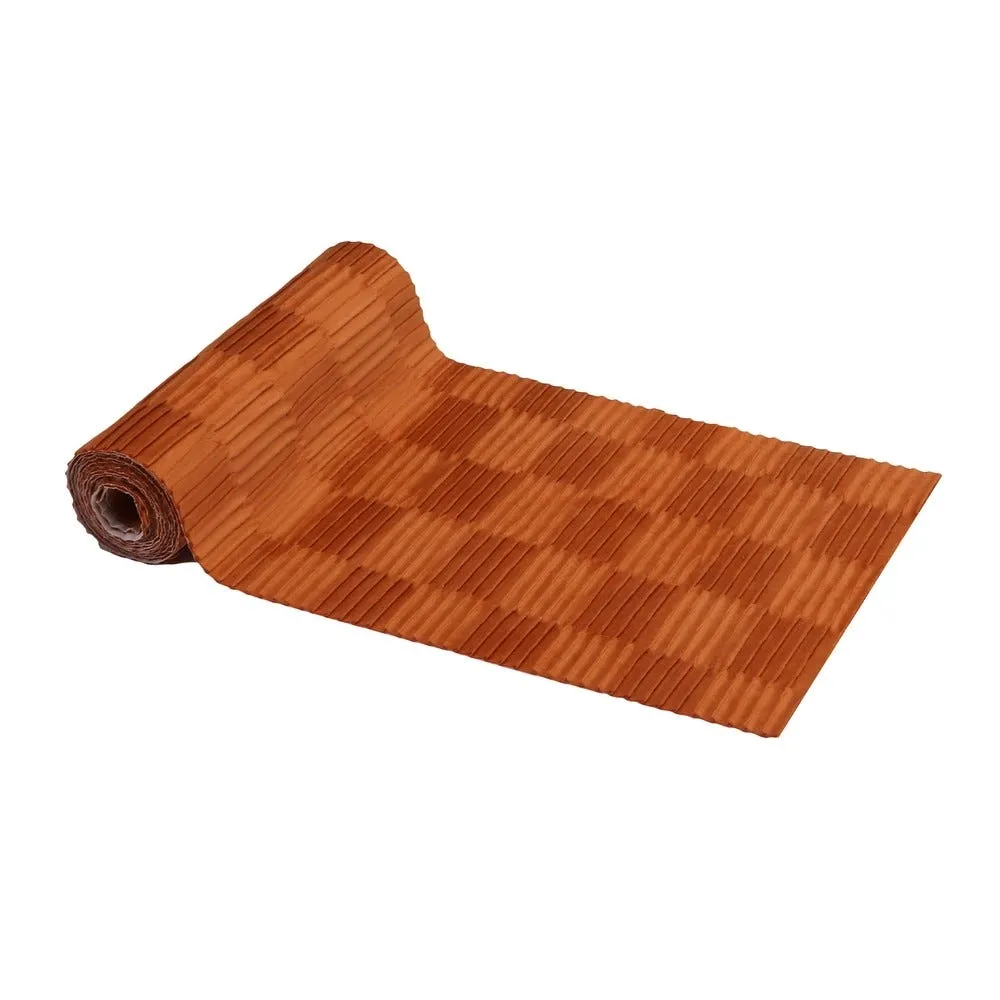 Chemin de table velours plissé terracotta 28 cm x 3 m
