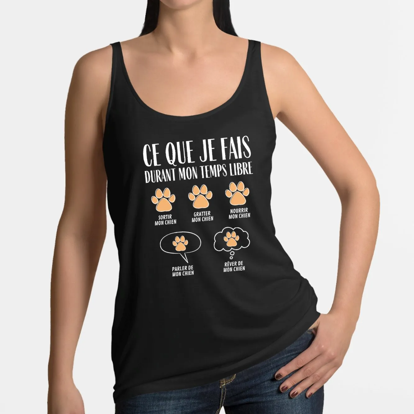 Débardeur Femme Ce que je fais durant mon temps libre Chien