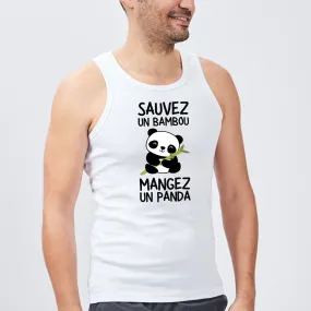 Débardeur Homme Sauvez un bambou, mangez un panda