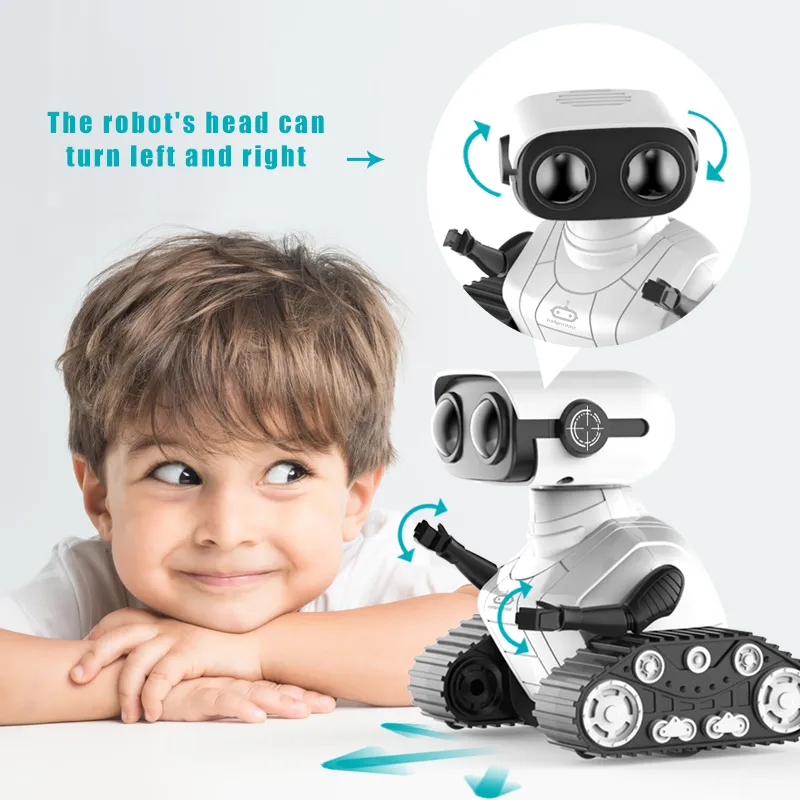 Ebo – Robot Robot Rechargeable pour enfants, jouet télécommandé avec musique et yeux LED, cadeau pour garçons et filles 