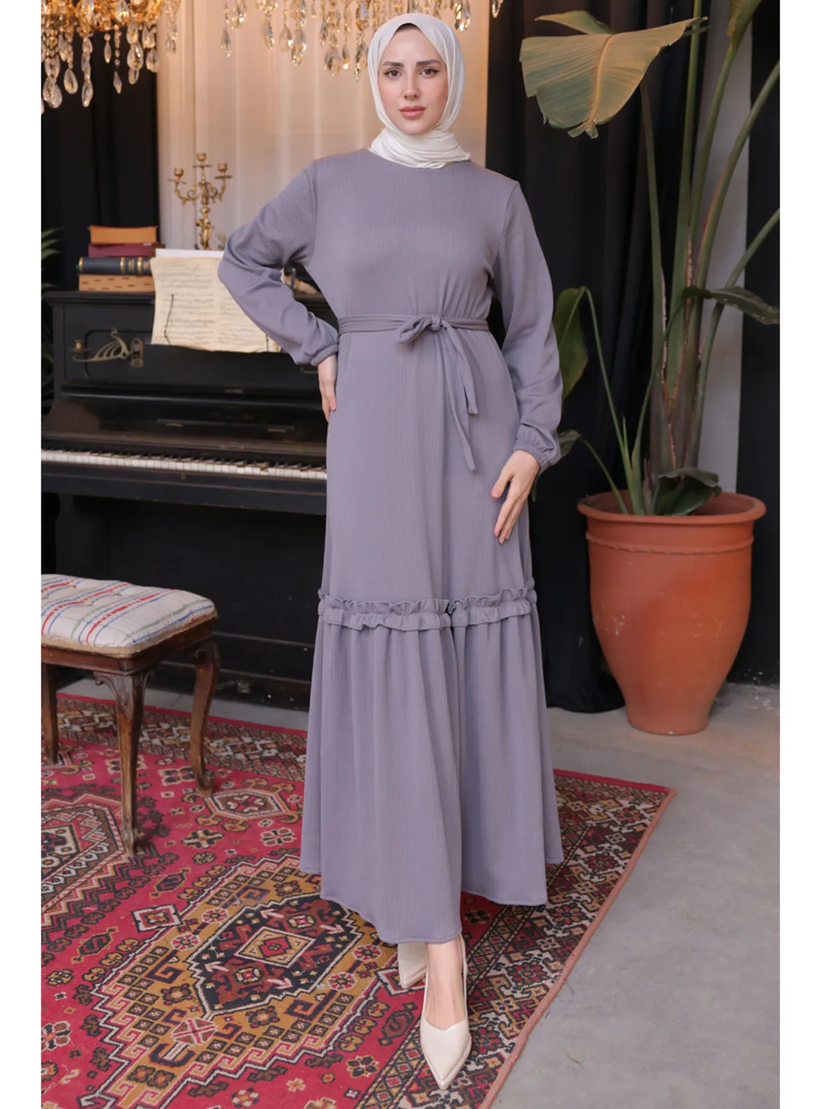 Grey - Modest Dress