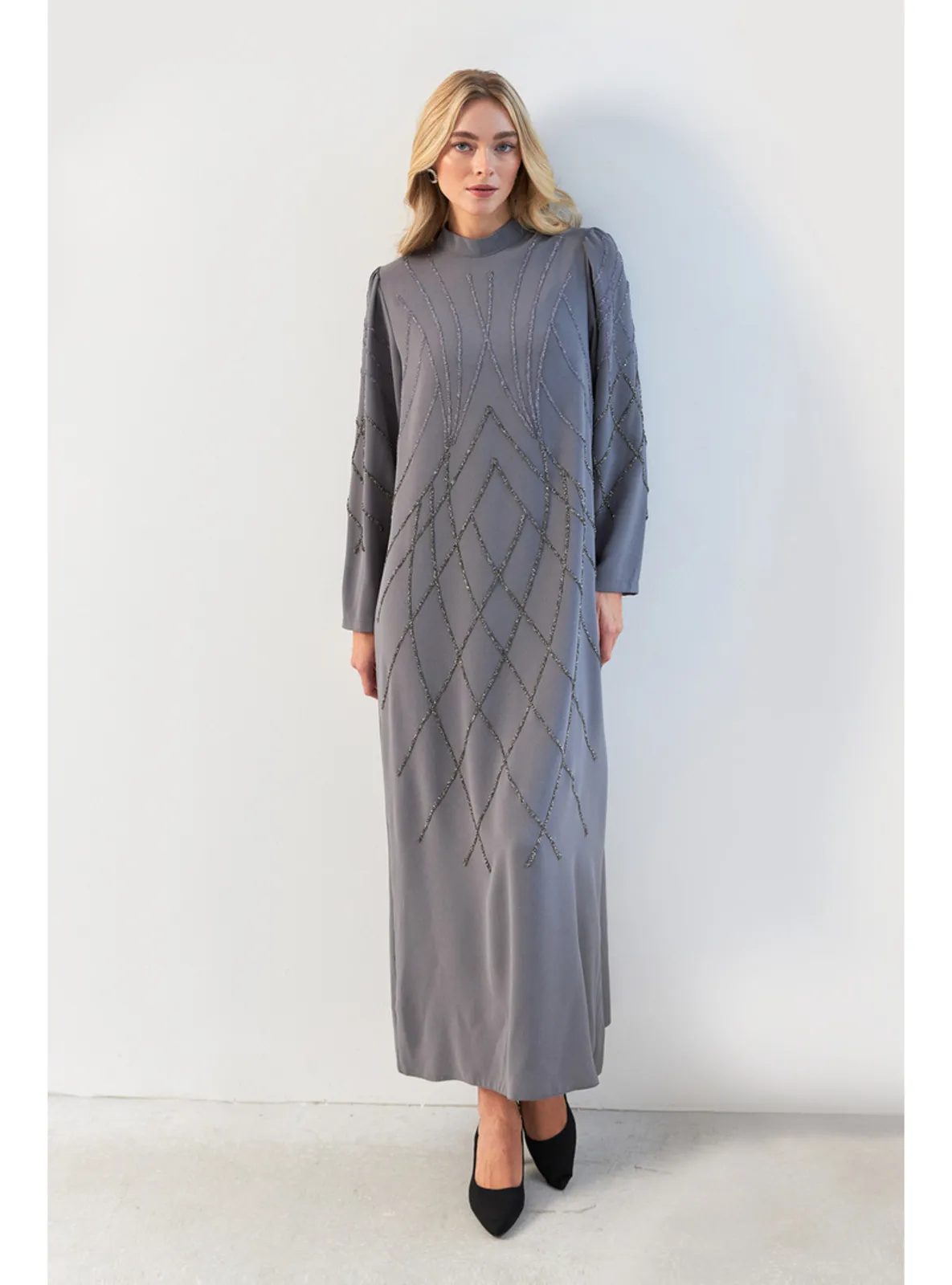 Grey - Modest Evening Dress