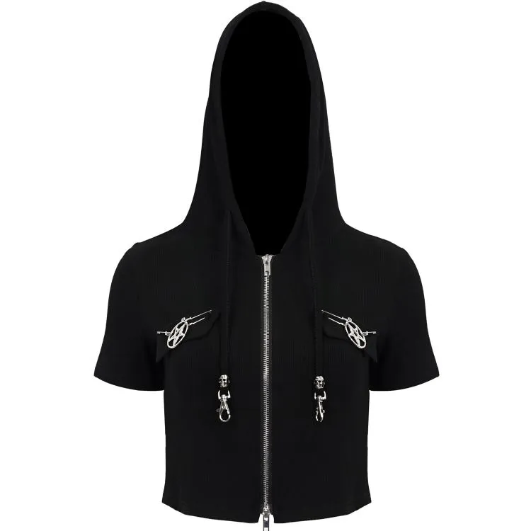 Haut à Capuche 'Pentagram' Noir