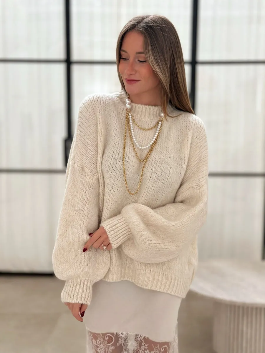 Le pull Sidji blanc cassé