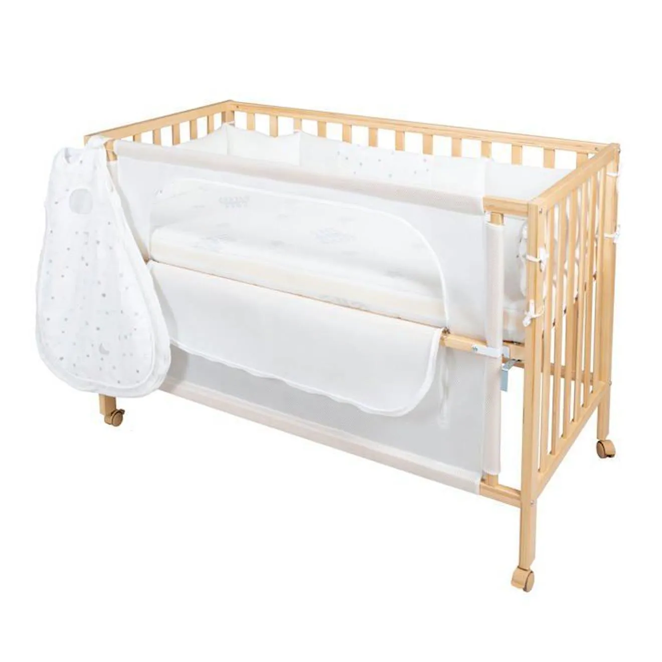 Lit Cododo Complet ROBA - Design Sternenzauber - Matelas et Gigoteuse inclus - 60x120 cm beige - Roba