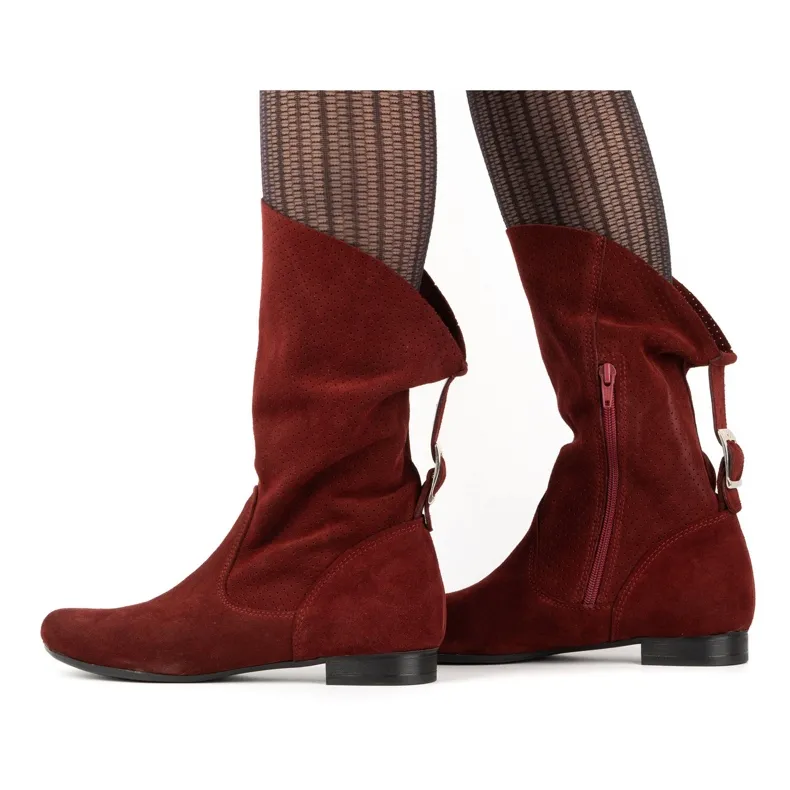 Olivier Bottines ajourées Elena bordeaux rouge
