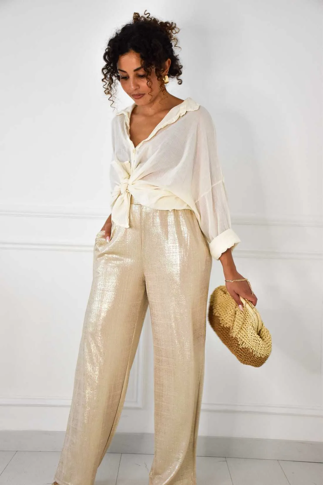 Pantalon Irisé Doré