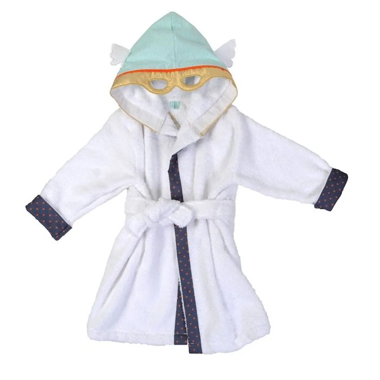 Peignoir enfant coton bio* Superhéros - 4/5 ans blanc - Little Crevette
