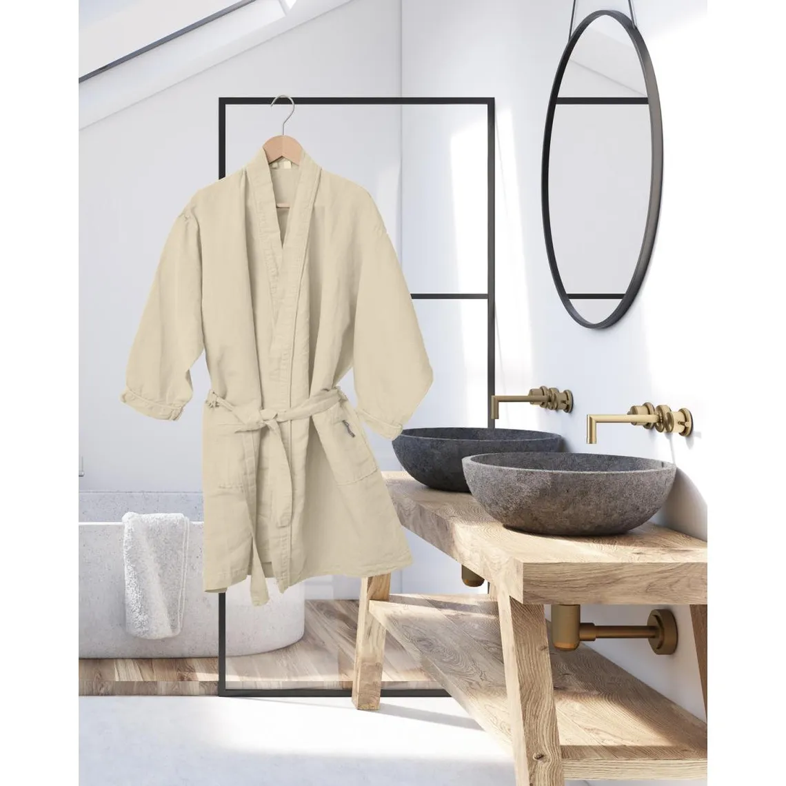 PEIGNOIR KIMONO AZALEE SABLE | 3 Suisses