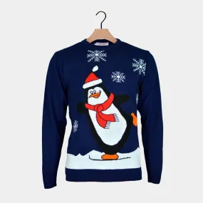 Pull de Nol Bleu Marine pour Homme avec Pingouin
