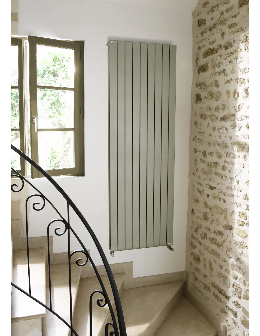 Radiateur eau chaude Fassane vertical double couleur 2420W horizontal 2100 mm / L 740 mm Acova HXD-210-074C