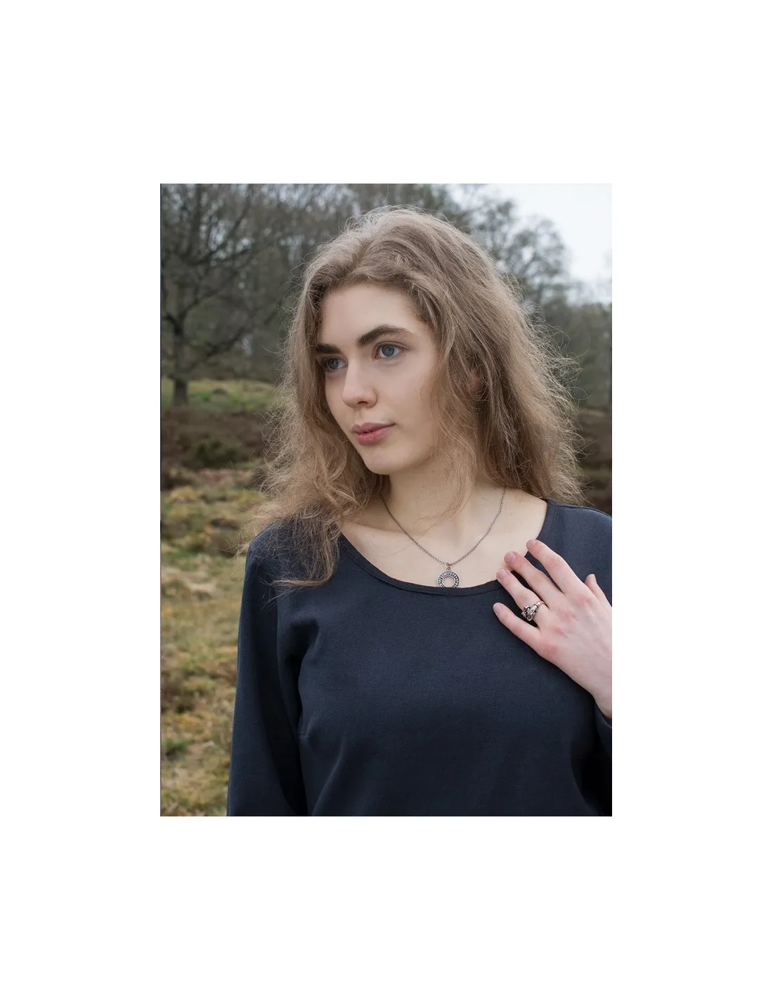 Robe Afra Longue Viking, Bleu Foncé ⚔️ Boutique Épées