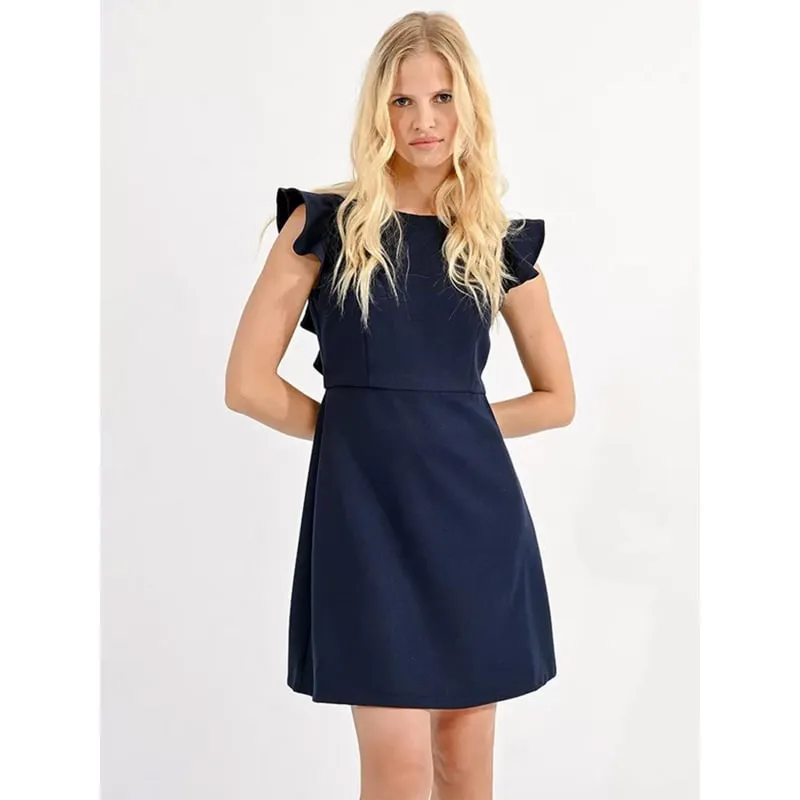 Robe courte uni bleu marine femme - Molly Bracken | wimod
