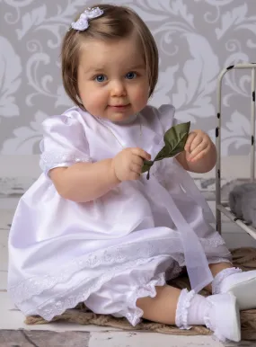 robe de baptême + culotte bloomer fille