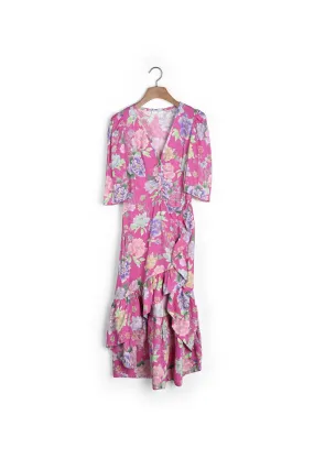 Robe longue asymétrique en jacquard