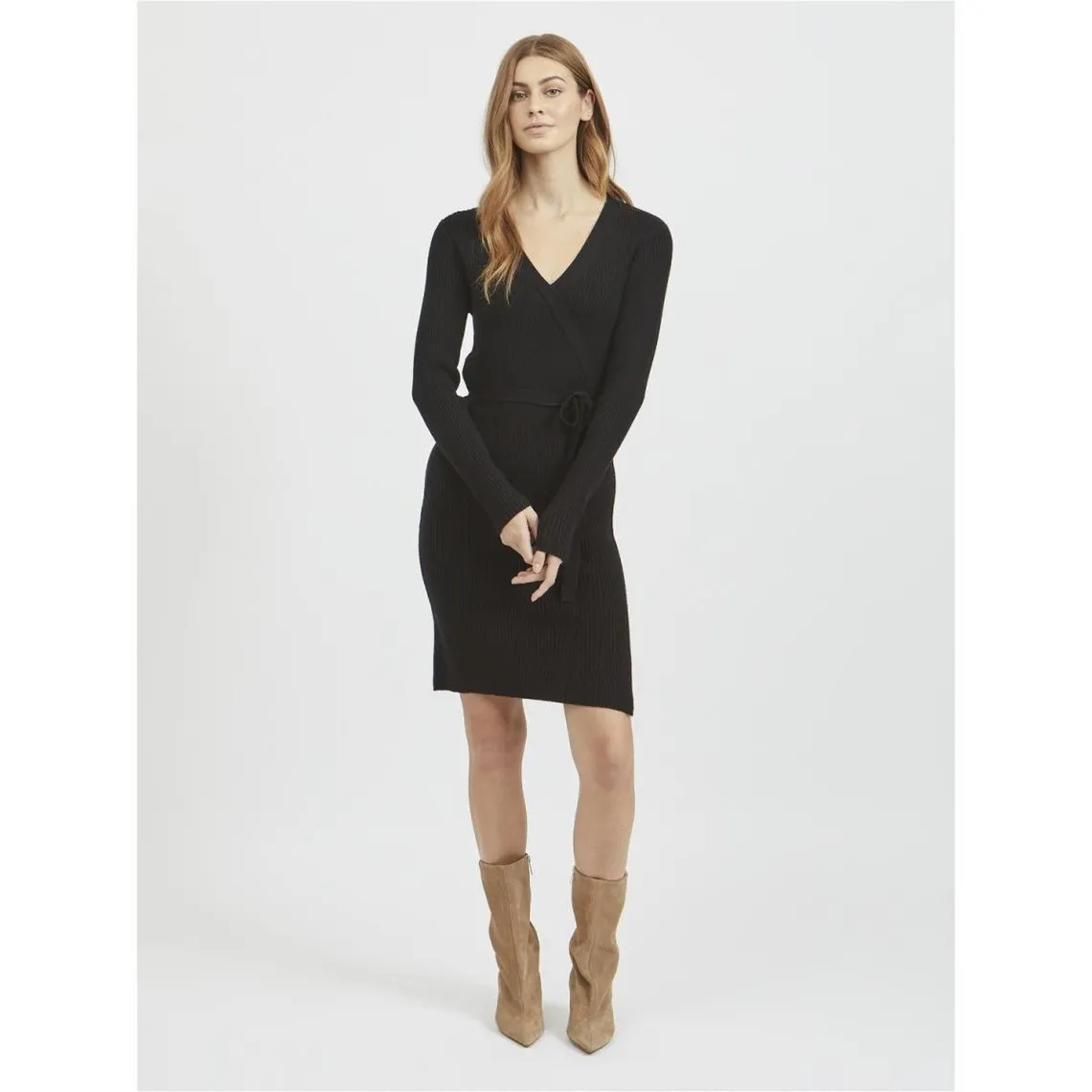 Robe longue en maille noir | 3 Suisses