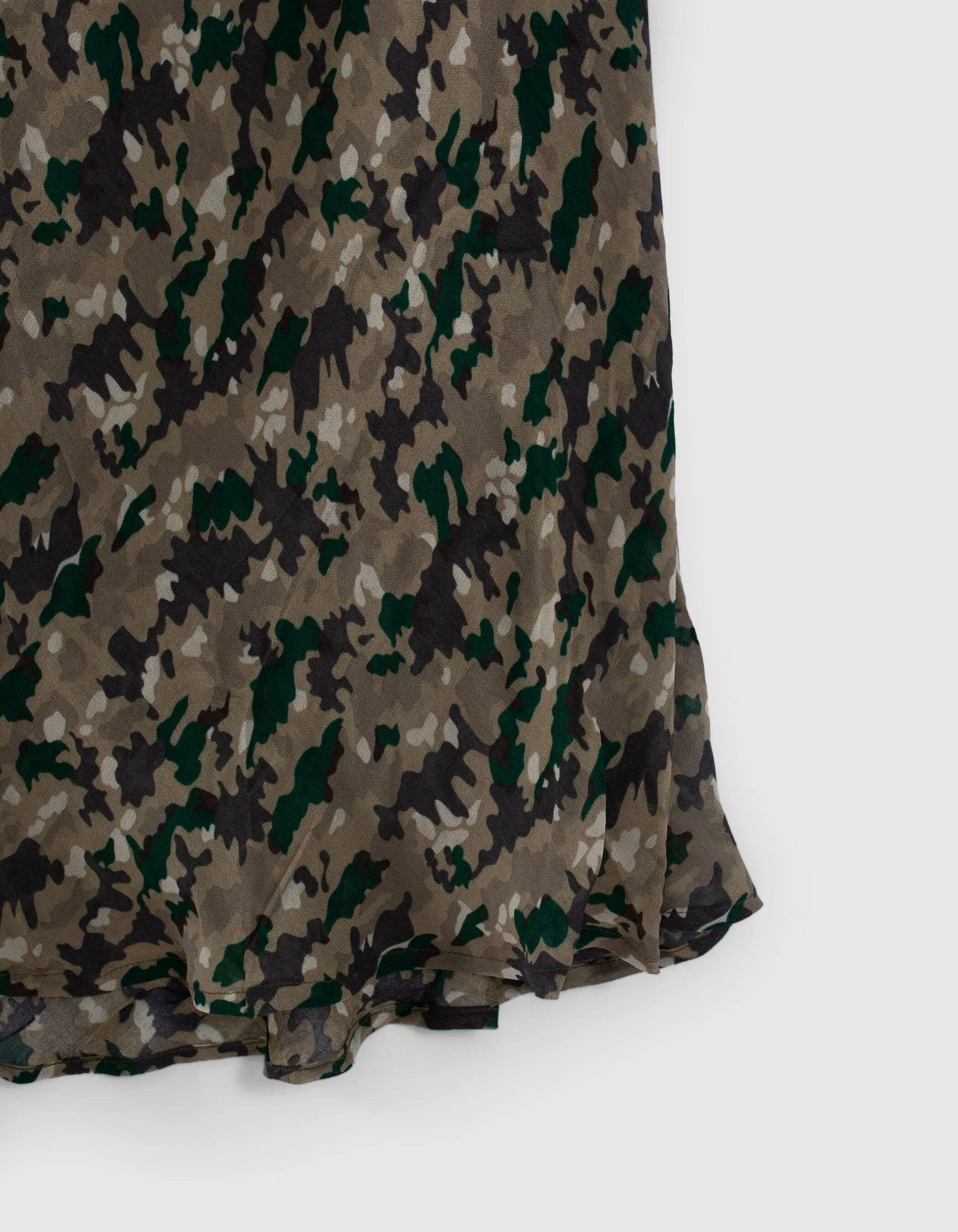Robe longue lichen imprimé green camo Femme