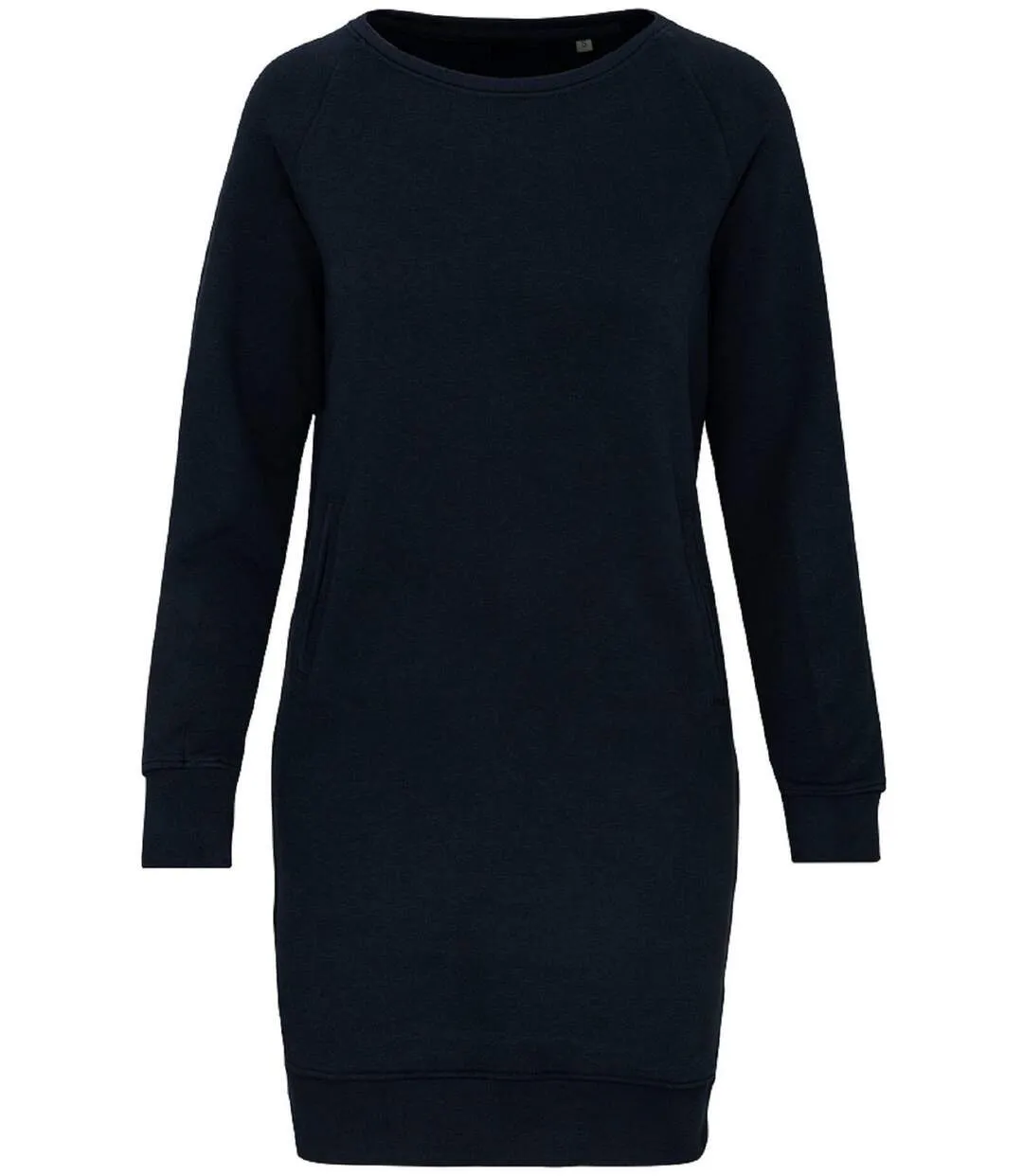 Robe lounge bio col rond manches longues - K493 - bleu marine