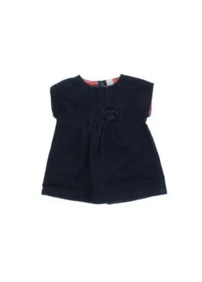 Robe manches courtes -Tex--Bleu foncé-6 mois-FILLE