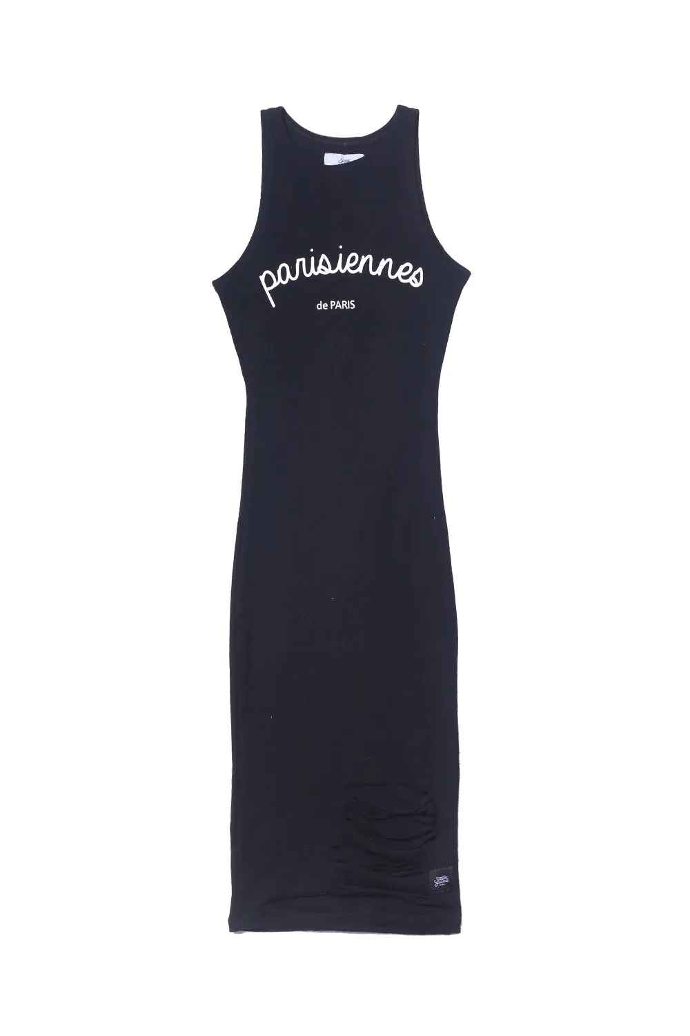 Robe mi-longue Parisiennes destroy noir W2366VDR