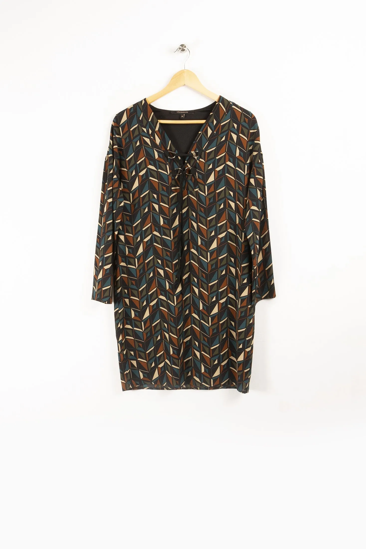 Robe midi noire et verte - M / 38