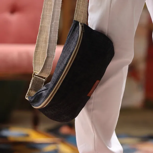 Sac banane Mona - jean bleu nuit