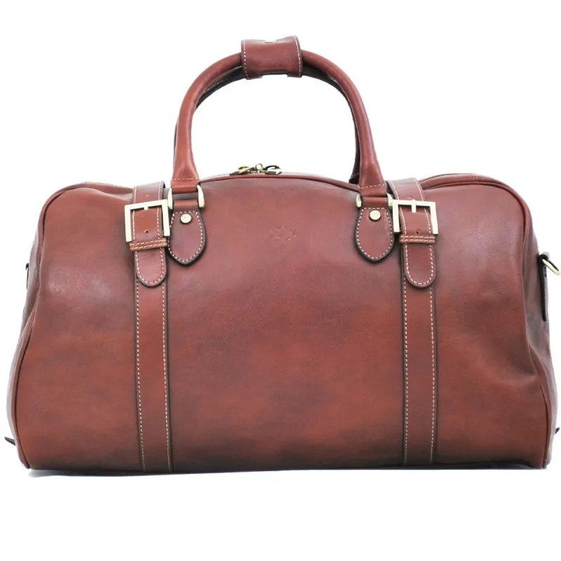 Sac de voyage en cuir KATANA marron | Planetebag.com