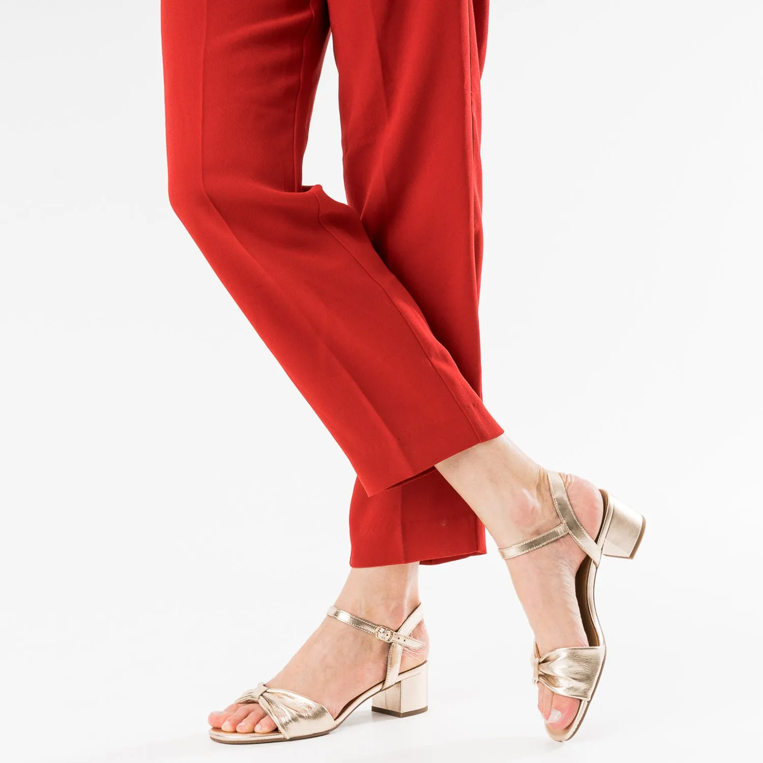 Sandale ERAM FLEX dorée en cuir à nœud - Sandales Femme | ERAM