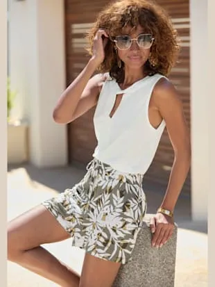 Shorts ceinture élastique douce avec cordon