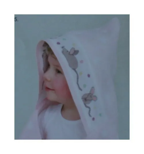 Sortie de bain avec capuche à pois rose RICO